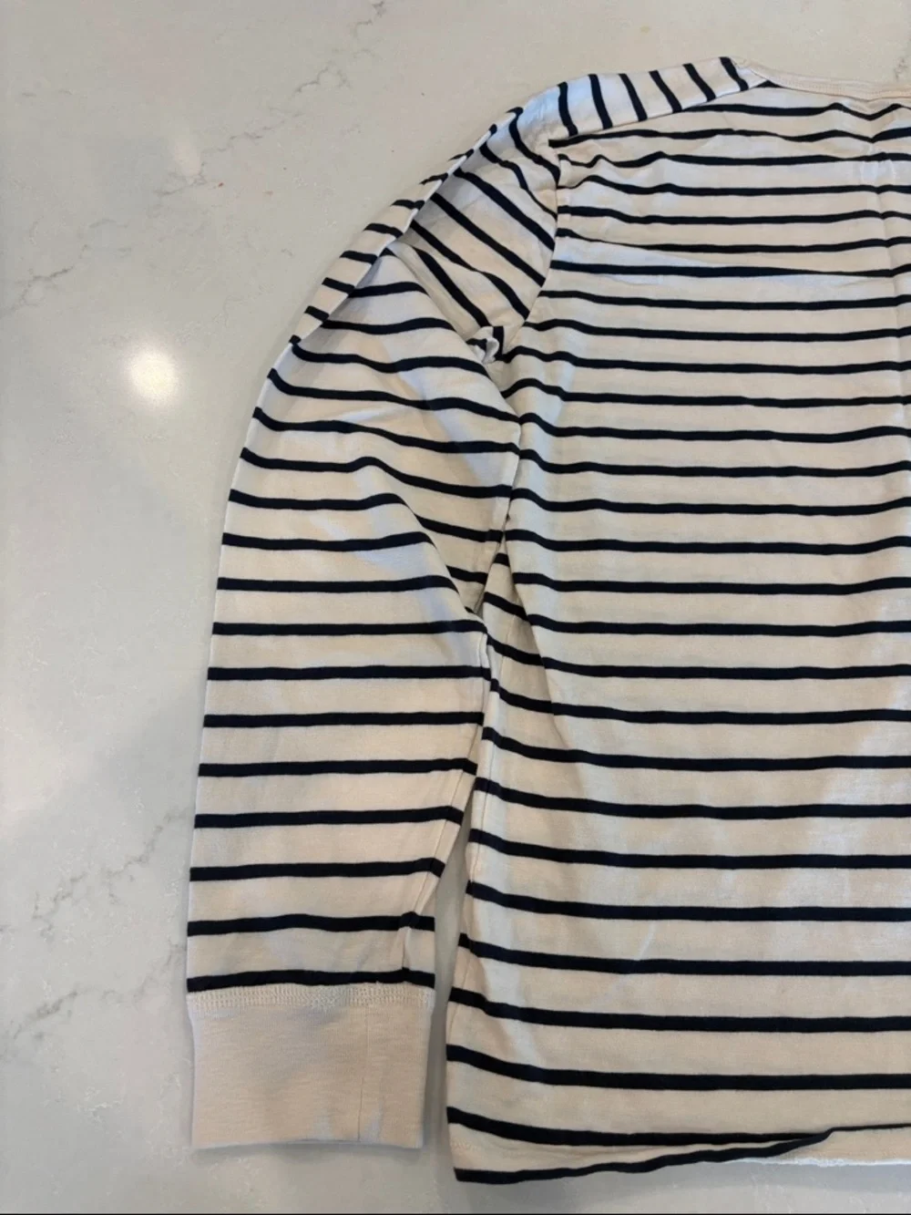 J. Crew Navy and White Striped Crew Neck Tee